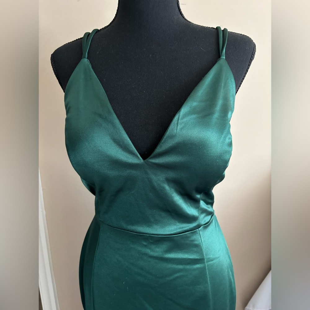 Windsor Deep Green Satin Gown